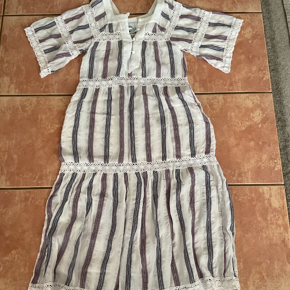 Staci Woo/ Sand and Sea Club, cotton dress with lace, size XS - Picture 3 of 9
